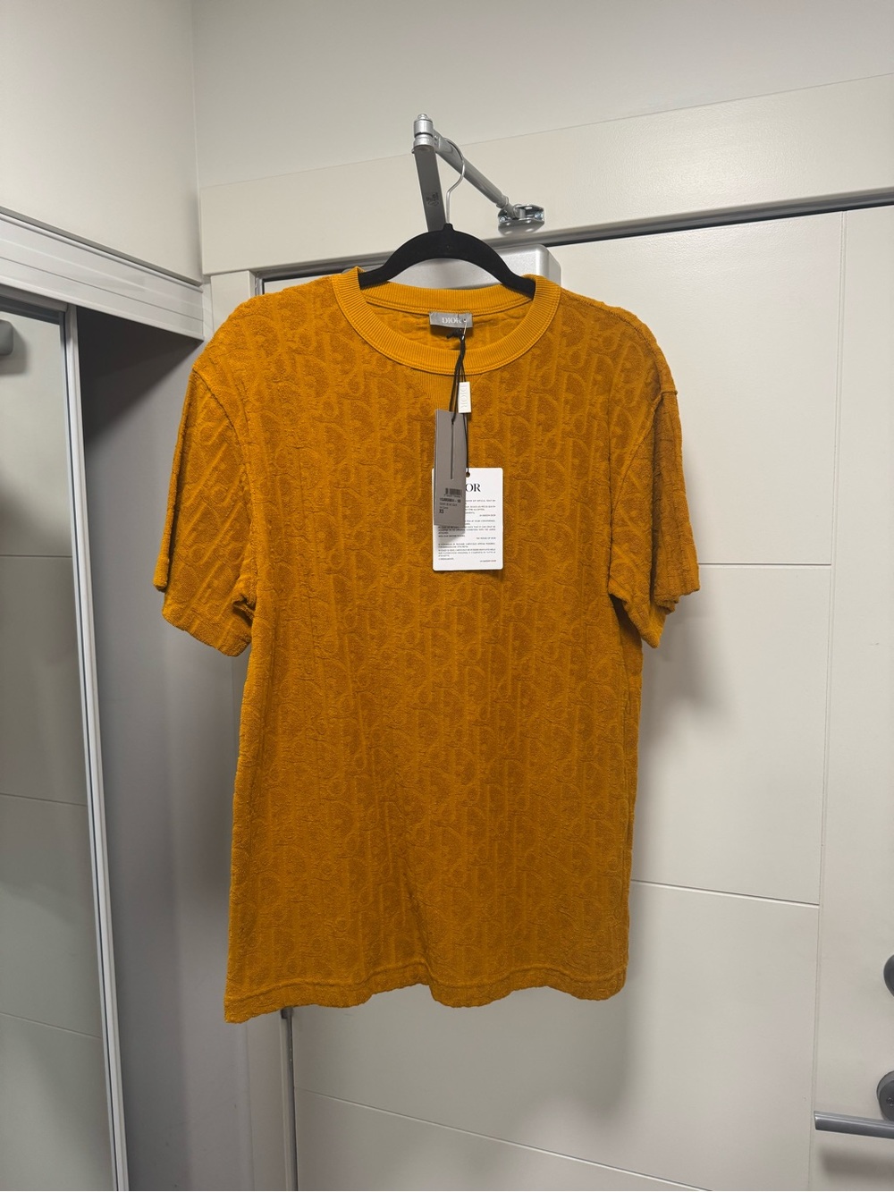 Dior Mustard Yellow Monogram Short-Sleeve Tee